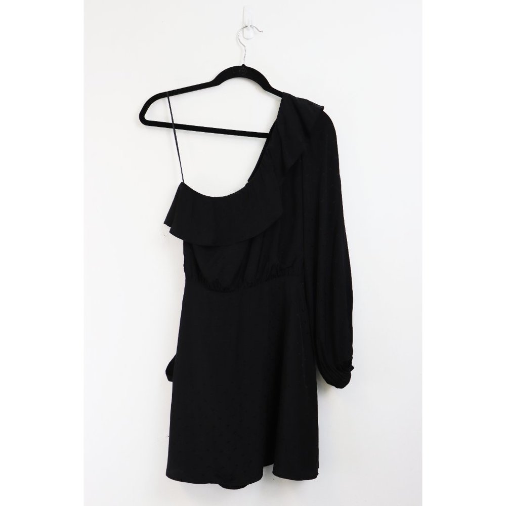 Revolve One Shoulder Ruffle Waist Tie Mini Dress - Picture 4 of 5